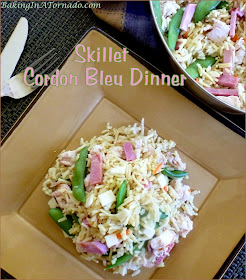 Skillet Cordon Bleu Dinner: simplify your life by making a hearty, flavorful dinner in one skillet repurposing leftovers. | Recipe developed by www.BakingInATornado.com | #recipe #dinner