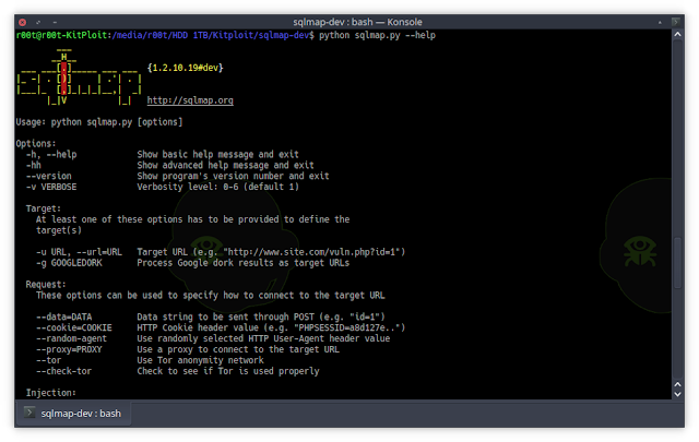 SQLMap v1.2.10 - Automatic SQL Injection And Database Takeover Tool ...