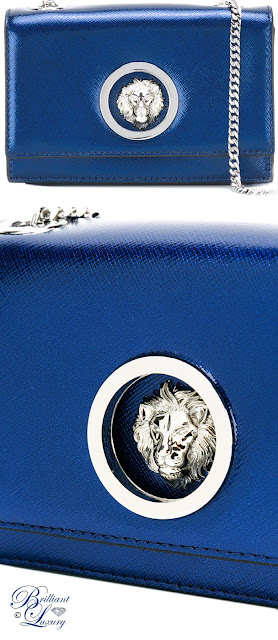 ♦Versus blue Lion Head shoulder bag #pantone #bags #blue #brilliantluxury