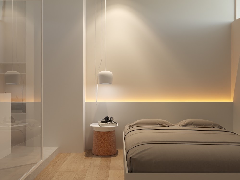 LED-lights-drop-pendant-bedroom-cheap-accent-wall-ideas