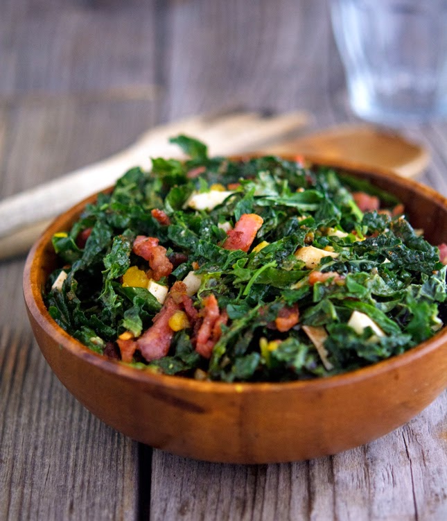 The Iron You Shredded Kale Salad with Pancetta and HardBoiled Egg