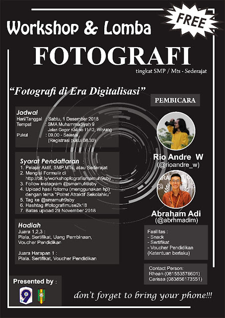 Info Workshop dan Lomba Fotografi SMA Muhammadiyah 9 Surabaya Info Workshop dan Lomba Fotografi SMA Muhammadiyah 9 Surabaya