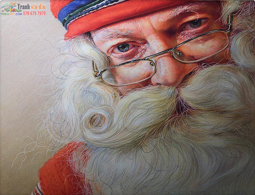 Đón giáng sinh Vẽ chân dung ông già Noel đầy ấm áp