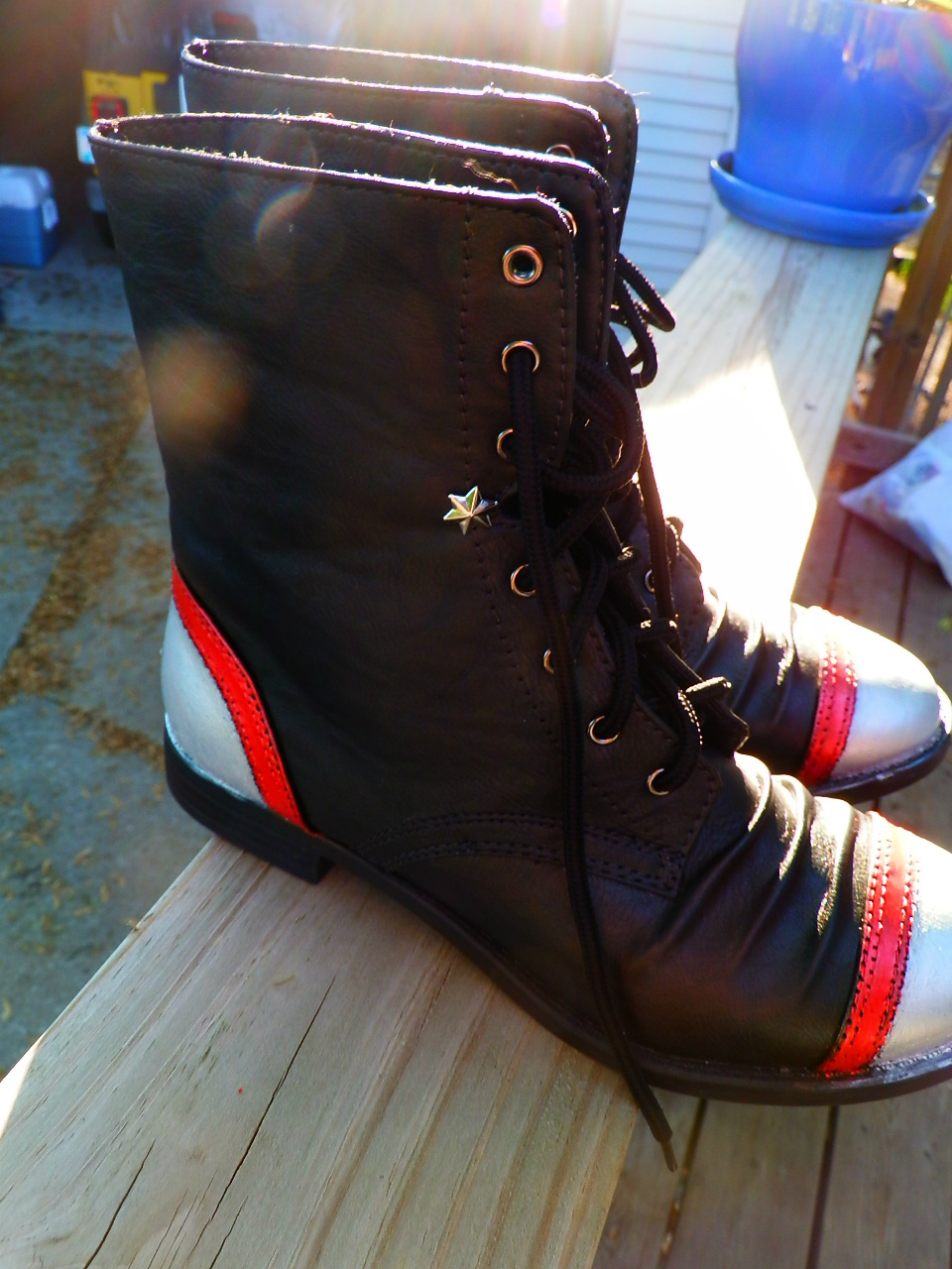 DIY Painted Military Combat Boots