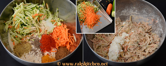 Zucchini carrot paratha preparation 1
