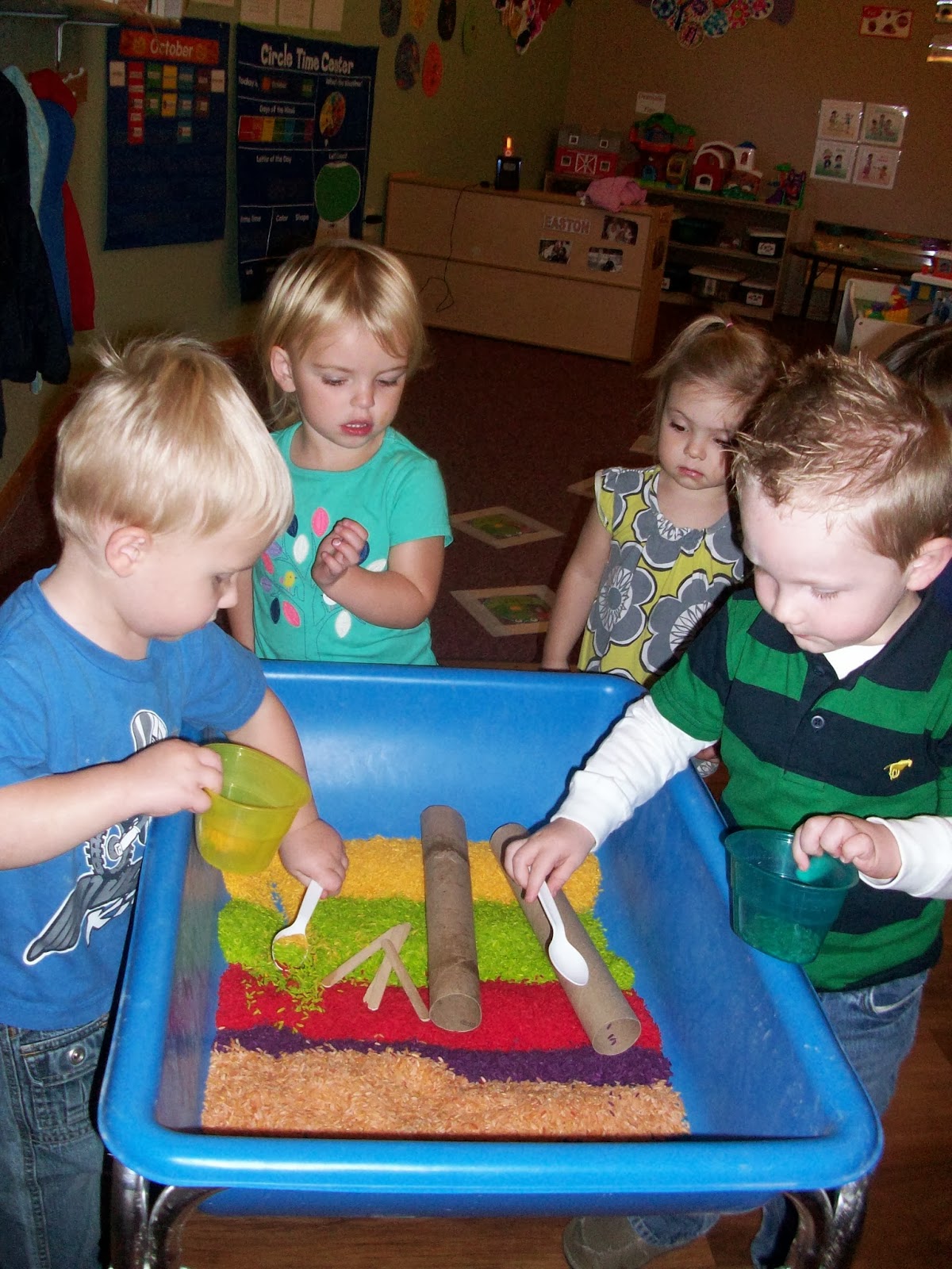 Safari's Rockin' Two Year Olds!: Colored Rice Sensory Table Activity