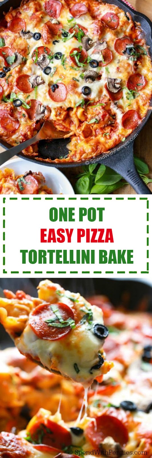 One Pot Easy Pizza Tortellini Bake One Pot Easy Pizza Tortellini Bake