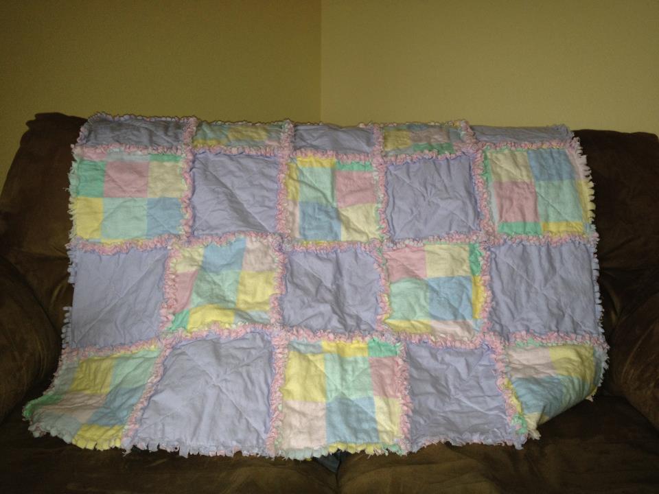 Passing My Time Away Girl Plaid Rag Blanket