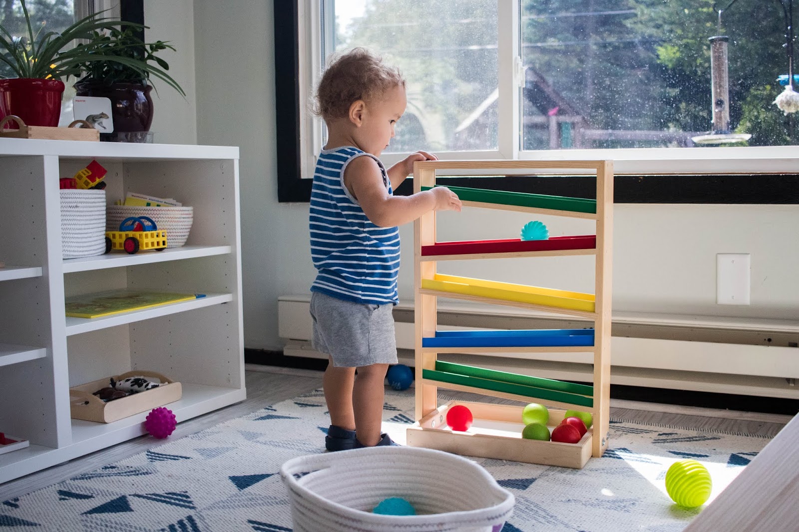 slide and seek ball run montessori