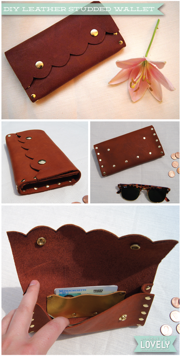 Wouldn't it be Lovely: Fashion DIY: Leather Studded Wallet