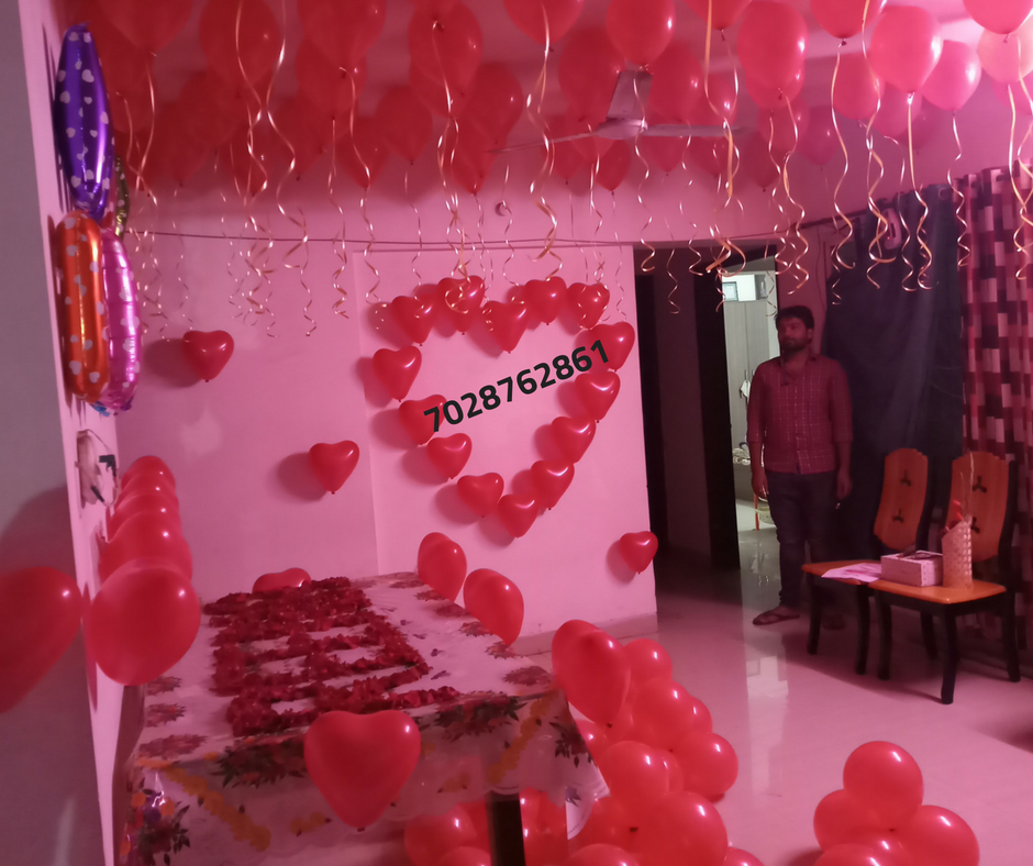 Romantic Room Decoration For Surprise Birthday Party in Pune: Romantic