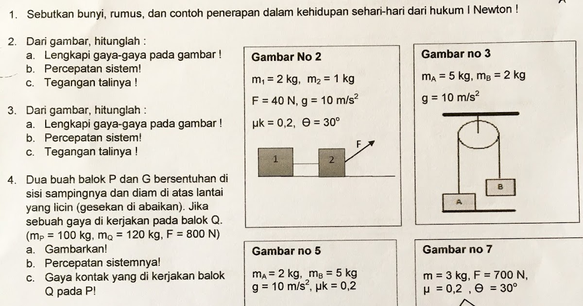 Soal Dinamika Gerak Kelas 10 - Rumah Belajar