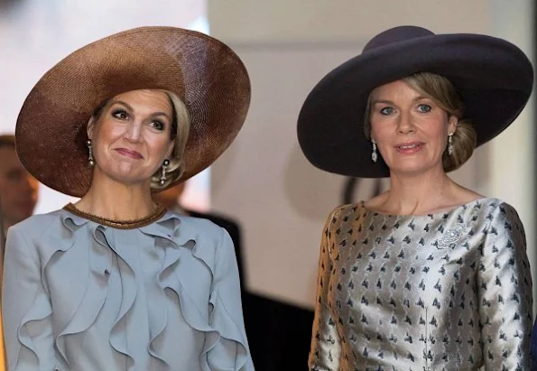Queen Maxima wore Claes Iversen dress, Queen Mathilde wore Natan Dress FW16 collection