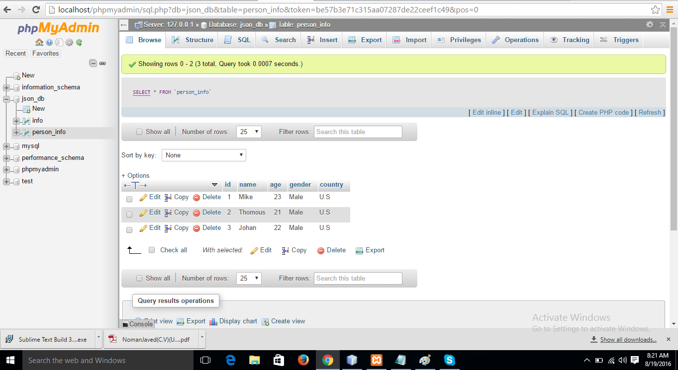 Fetch JSON Data Insert into Mysql table in PHP ~ TwoTutorial