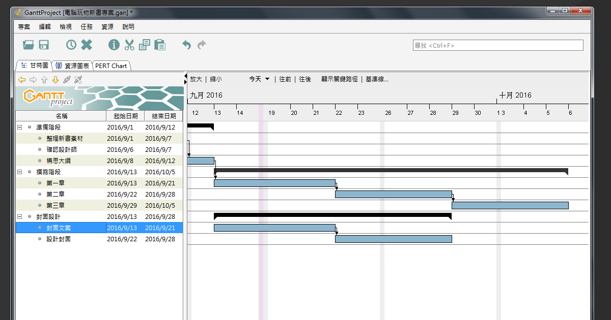 ganttproject 免費中文專案管理軟體下載 製作甘特圖快速教學 電腦玩物 gantt chart in excel