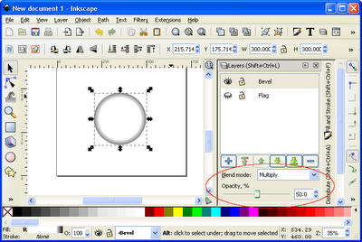 Making a Russian flag button using Inkscape