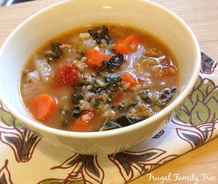 Giada De Laurentiis' Turkey, Kale, and Browm Rice Soup | Frugal Family Tree
