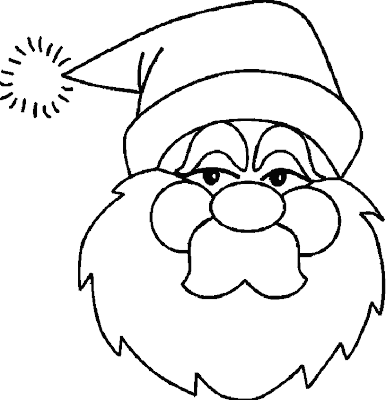 Santa Claus Face of Christmas Coloring Pages
