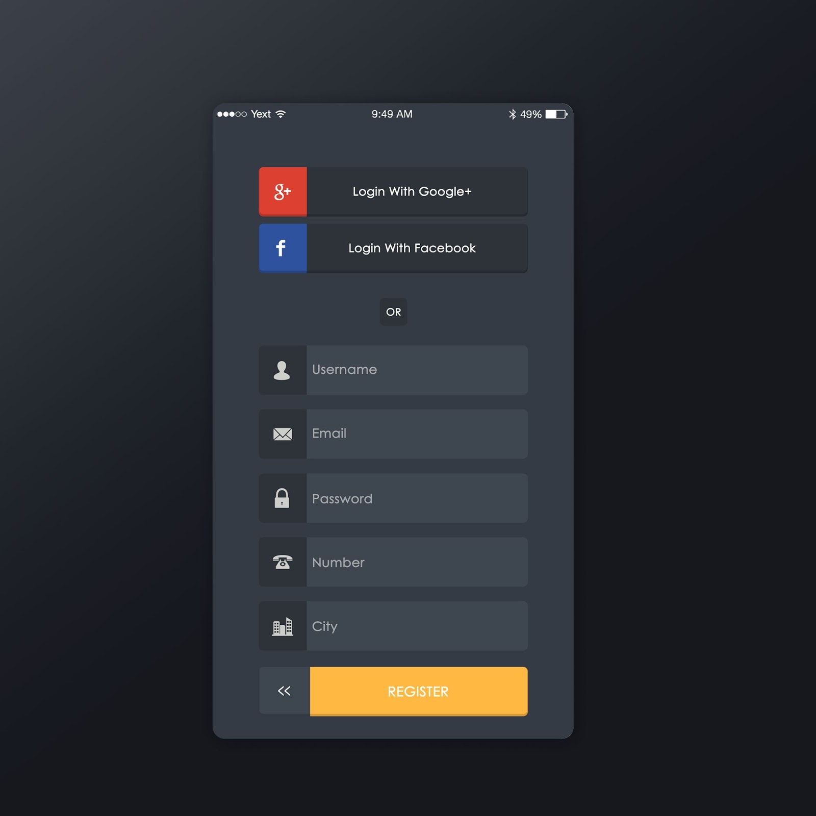 Signup Screen Design Inspiration Signup Screen Design Inspiration