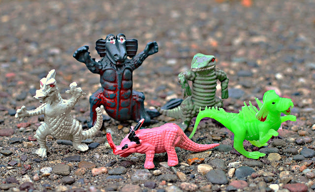 Little weirdos mini figures and other monster toys plastic dino