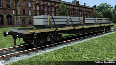 Fastline Simulation: A YLA Mullet in faded engineers livery carrying a load of concrete panels.