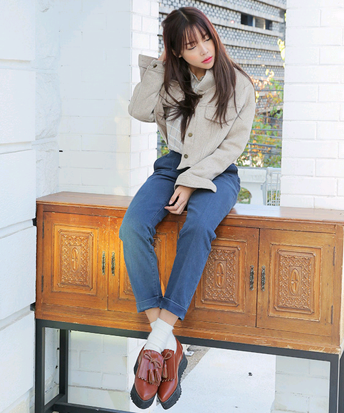 [Stylenanda] Vintage Denim Slacks | KSTYLICK - Latest Korean Fashion ...