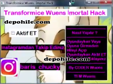 Transformice Wuens Immortal (Ölmeme) Hile 13-14 Ağustos 2018