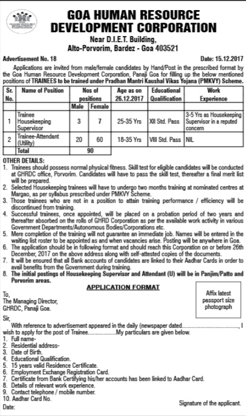 Goa HRDC Recruitment Goa HRDC Recruitment
