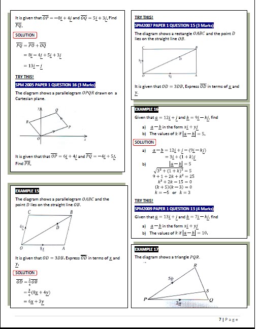 Add Math Form 5 Chapter 4 PUSAT TUISYEN NUR JAYA (PTNJ): Addmaths Form 5 Chapter 4: Vector