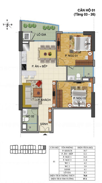 Căn hộ số 01 tòa nhà Trường Thành B- Tràng An Complex Căn hộ số 01 tòa nhà Trường Thành B- Tràng An Complex