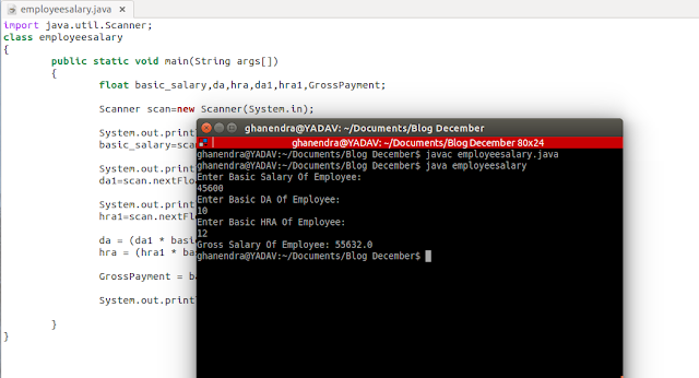 Write a Program to Calculate Gross Salary of an Employee in Java