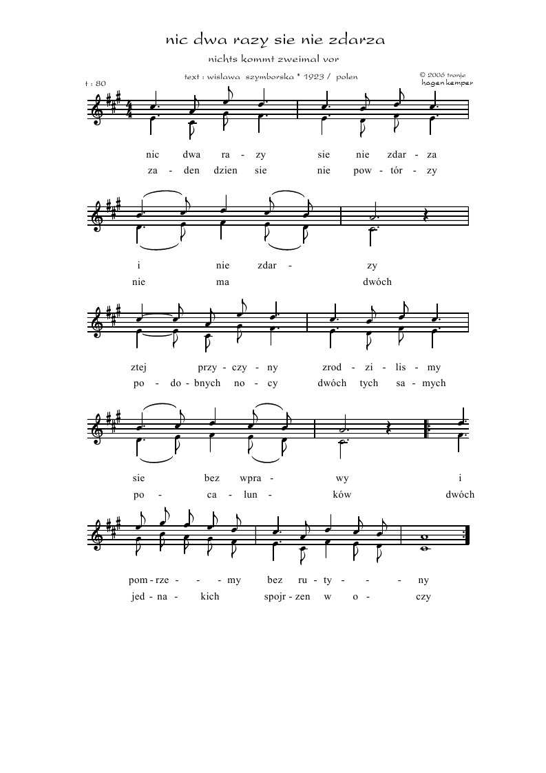 Nic Dwa Razy Się Nie Zdarza Interpretacja lieder & saitenspiel - tronjes blog: Wisława Szymborska - nic dwa razy