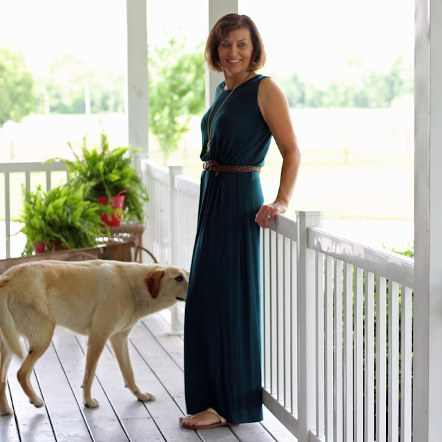 Butterick 6330 Maxi dress in rayon jersey from Style Maker Fabrics.