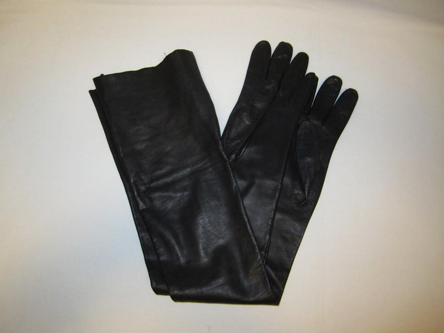 eBay Leather Rare LaCrasia extra long black leather gloves