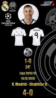 Real Madrid 4 - 0 Shakhtar D. Champions League. Jornada 1 (15/09/2014). Hat-Trick de Cristiano Ronaldo.