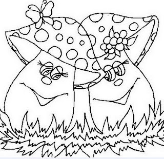 desenho de cogumelos
