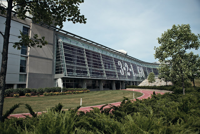 Image of a running track outside of the Reebok Headquarters