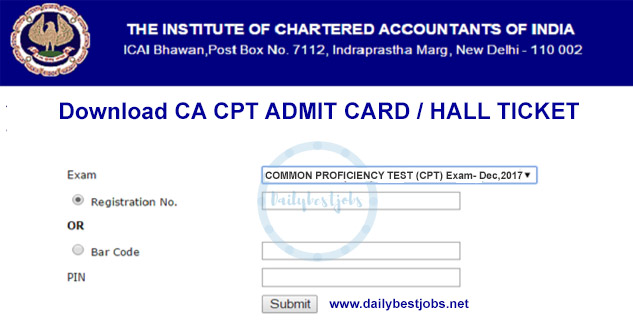 CA CPT Admit Card