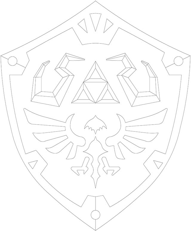 Link Shield the Legend of Zelda Cosplay Template 