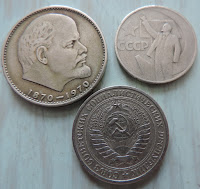 1 rouble coins lenin anniversary soviet russian rouble coins cccp