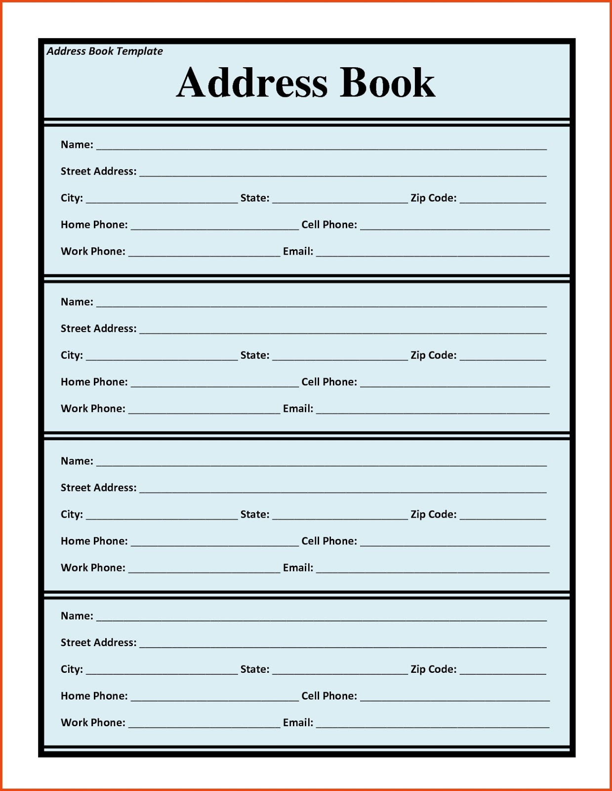 Simple Printable Address Book Templates Simple Printable Address Book Templates