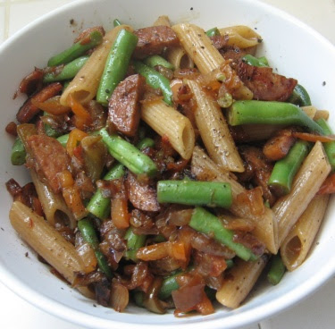 penne with sausage and green beans