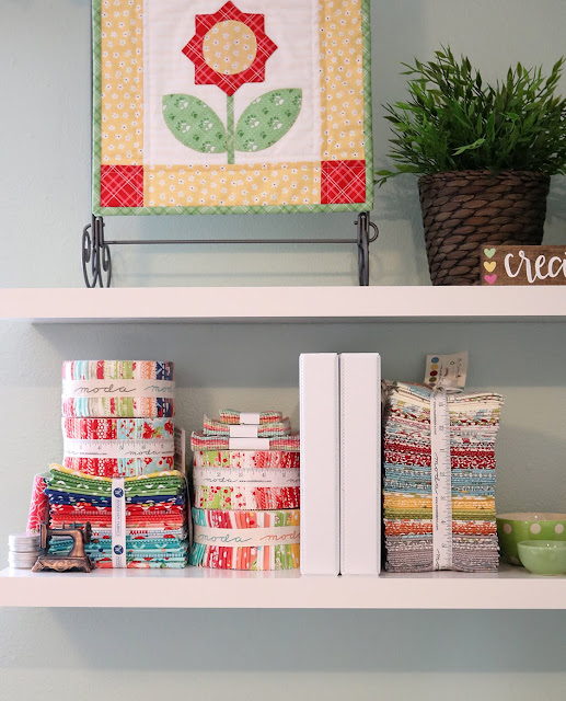 Sewing Room organization tips for storing quilt patterns, magazines, and books from A Bright Corner