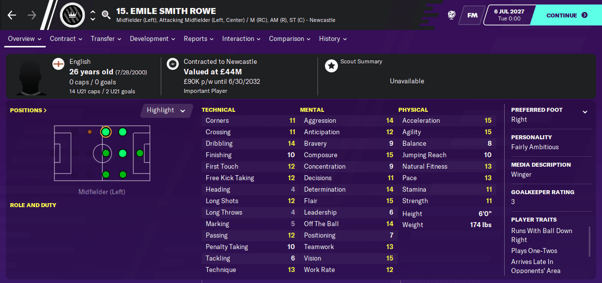 FM20 Wonderkid - Emile Smith Rowe FM20 Wonderkid - Emile Smith Rowe