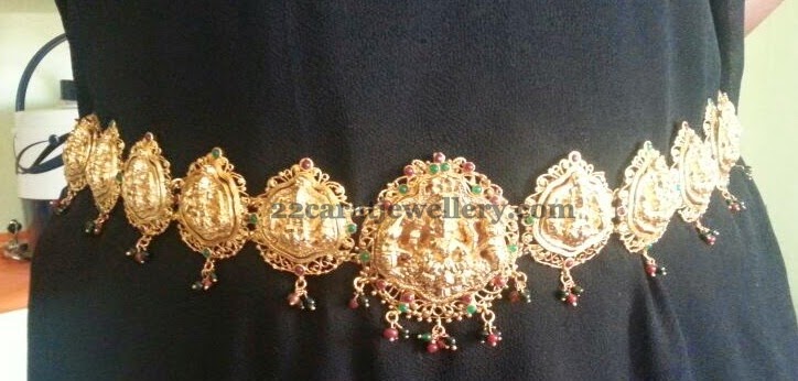 Chain System Gold Plated Vaddanam - Jewellery Designs