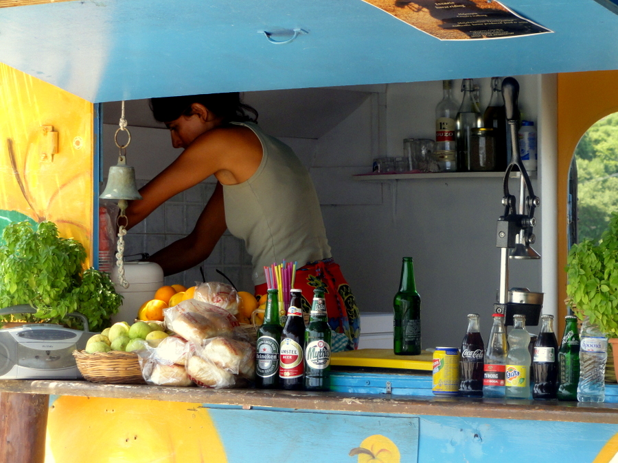Coolest bar in Zakynthos Fresh Orange Juice snack bar on a cliff
