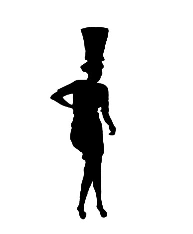 silhouette of tribal woman carrying water