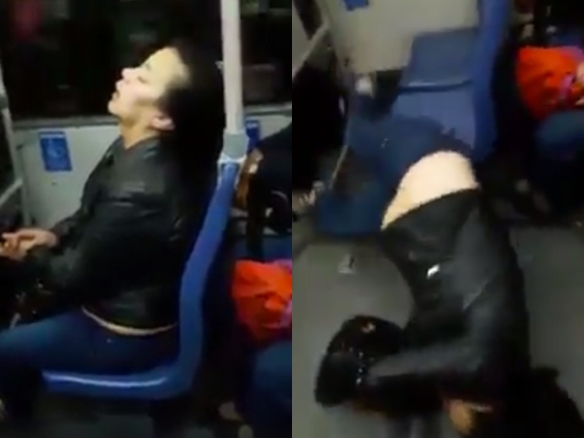 Video: Jeva se duerme en una guagua y sufre tremenda caída viral mexico mujer duerme autobus caida