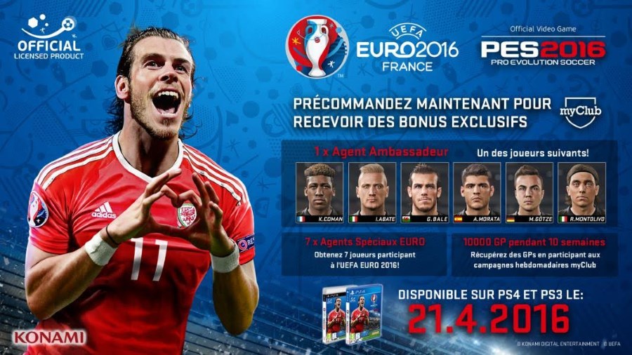 Gareth Bale star du prochain UEFA EURO 2016 de Konami