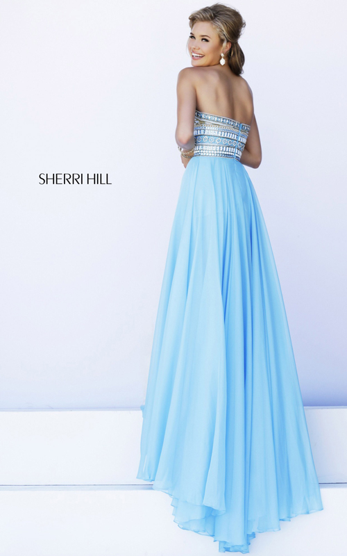 sherri hill blue beaded dress